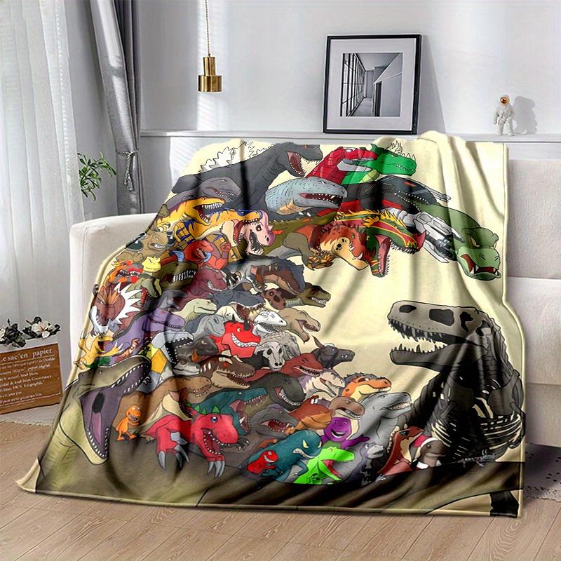 1 Stück Verschiedene Dinosaurier-Decke Weiche Überwurfdecke für Raumdekoration, Perfektes Geschenk, Wohnzimmer, Reisen, Camping, Auto-Decken