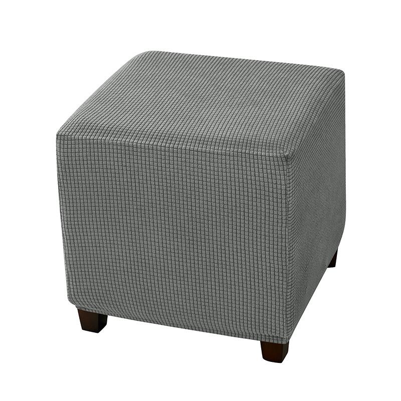 Dehnbarer Polarfleece Ottoman Hockerbezug Kratzfester Hocker-Schutzbezug Klassischer Sofahockerbezug