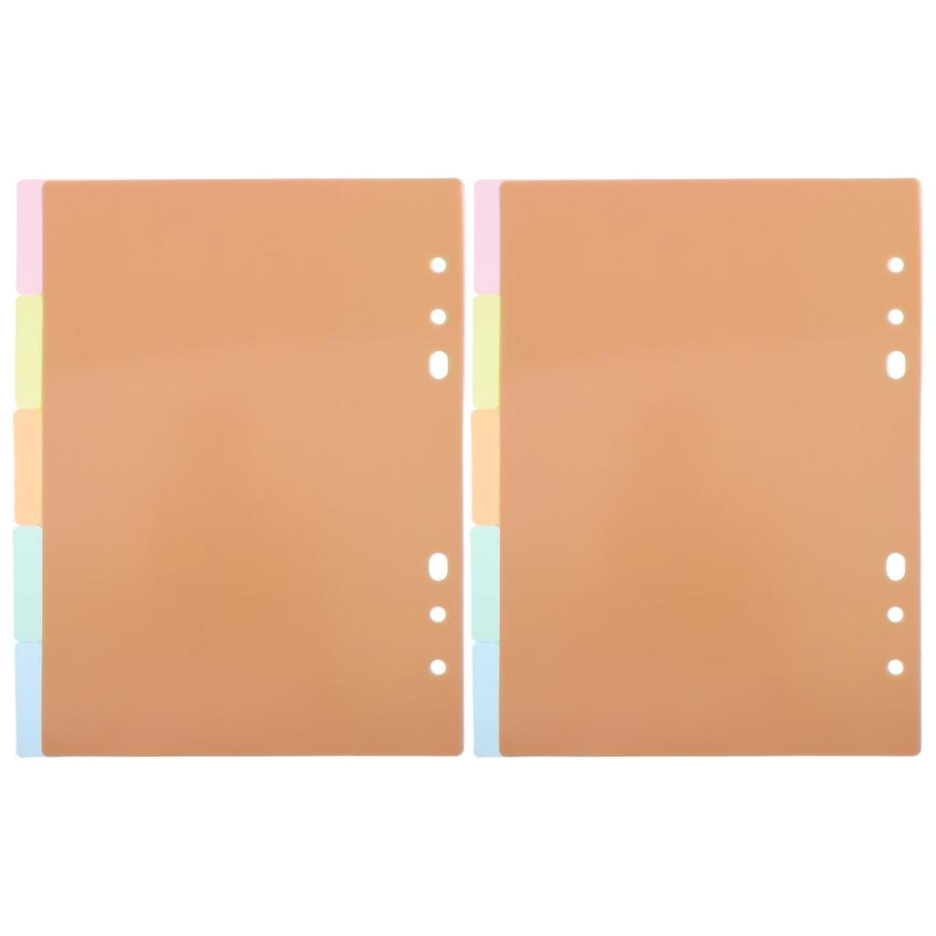 STOBOK A5 Index Divider Set of Paper Divider for Office x inches 6-Hole Cards, 2, Colorful, Plastic, Binders, Stationery, Supplies, Approx. 8.3 5.8