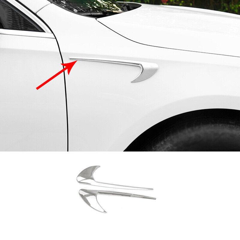 ABS Silver Side Vent Fender Flank Cover Trim 2X For Mercedes-Benz GLC 2016-
