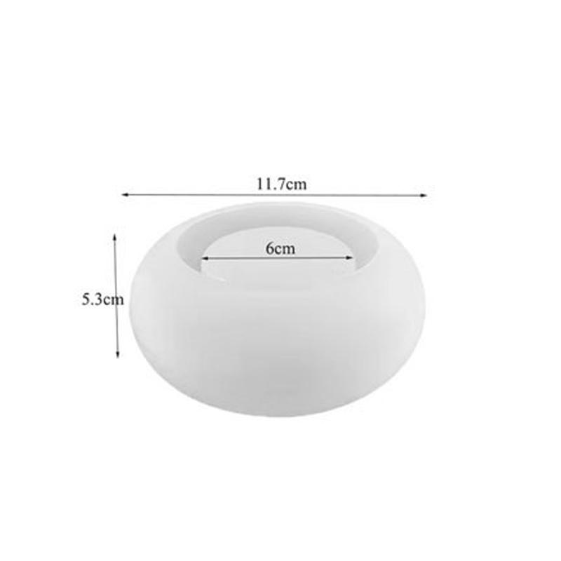 Buy Crystal Epoxy Resin Mold Round Oval Candle Holder Pot Table