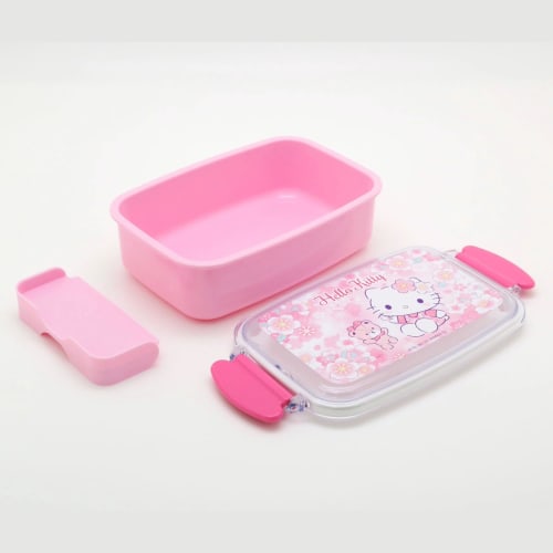 OSK Hello Kitty Sakura Lunch Box with Dividers, 500ml, Made In Japan, Dishwasher and Microwave Safe, Includes Gasket, Stylish and Cute, Perfect for Ki