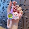 Cute Pet Keychain Makeup Mirror Resin Car Keyring For Girl Gift
