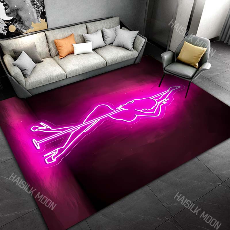 Pole Dance Art Print Cartoon Carpet Rug for Living Room Bedroom Sofa Home Decor Area Rug Non-slip Mat for Gifts