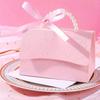 Simple Wrapping Bag for Party, Pearl Handle Decor Paper Gift Box, Exquisite Pink Gift Packaging Box for Valentine's Day Wedding Gift