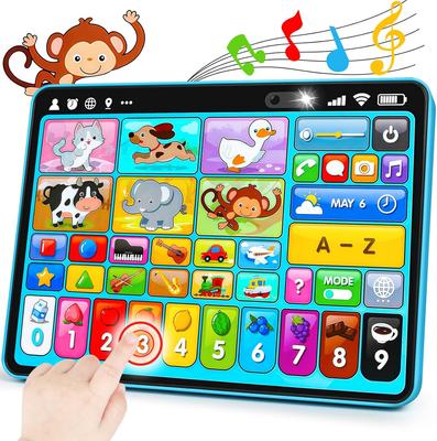 Trilingual Learning Toy Tablet with Music & Sound, Montessori Speech Musical Therapy Toys, Gifts for Boy, Girl, Baby, Toddler, for Age1,2,3 Year Old