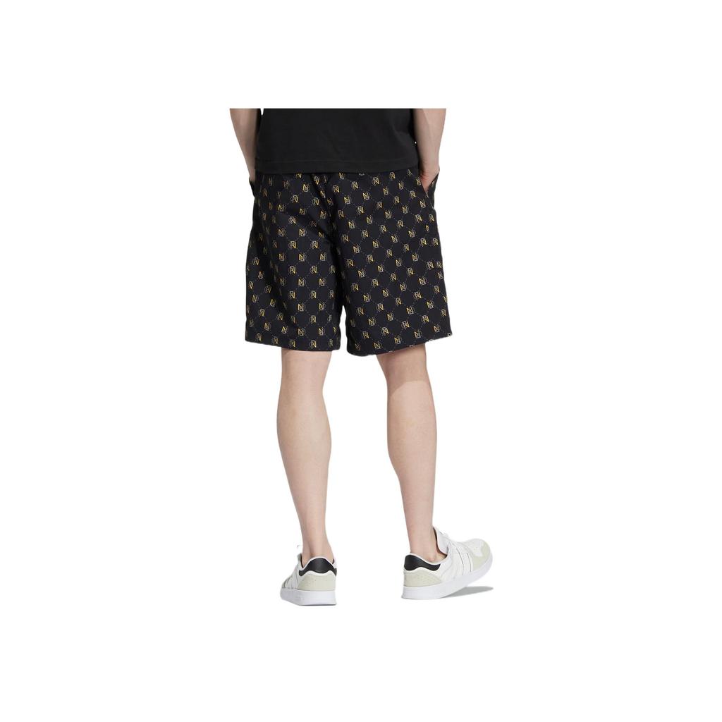 Adidas Neo Logo Print Drawstring Shorts Men Bottoms Black HM2034
