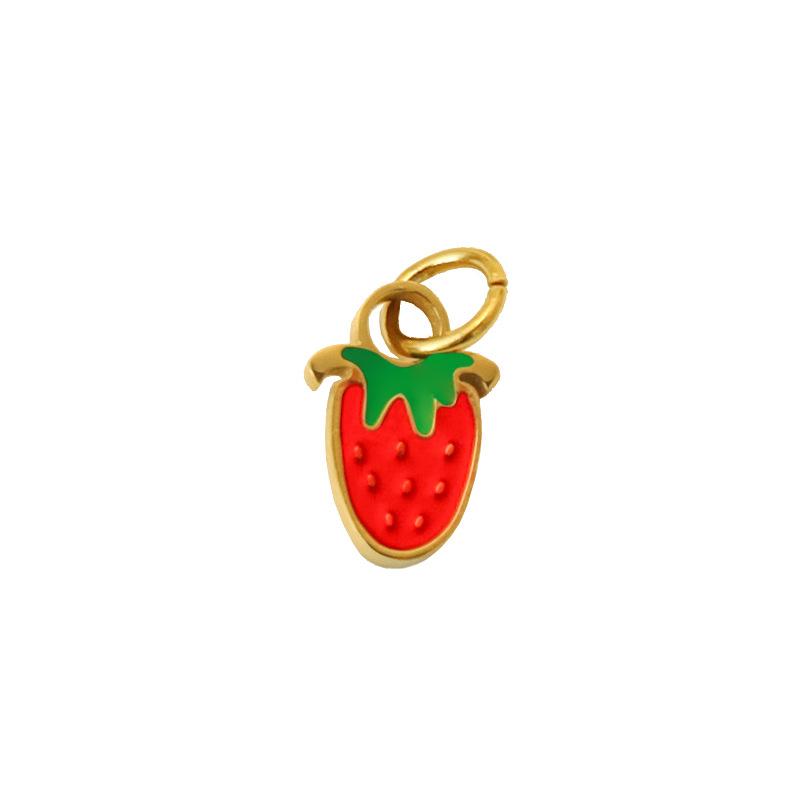 Summer On The New National Tide Does Not Fade Niche Dripping Oil Colored Strawberry Necklace Accessories Diy Design Pendant Women