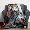 1pc Tiger Print Blanket Lightweight Flannel Blanket Throw Blanket For Sofa, Bed, Travel, Camping Yy2509026190
