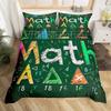 Cartoon Graffiti Bedding Set Back To School Duvet Cover For Kids Boys Girls BedroomMath Geometric Symbol Comforter Cover Twin