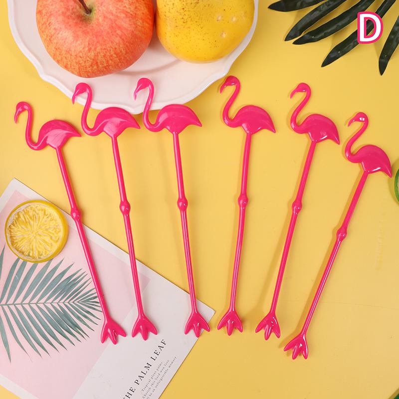 6 Stücke Kunststoff Cocktail Muddler Trinken Wein Decor Cocktail Swizzle Sticks Feigenkaktus Flamingo Wein Rührer Kaffee Puddler