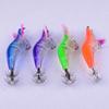 4Pcs LED Electronic Luminous Shrimp Lure Squid Night Fishing Squid Jigs Lures Bass Bait