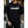 Tailles européennes Été Nouveau Homme Tendance Imprimé Envoyez un Bouquet de Fleurs à Vous-Même Qui Aime la Vie Homme Fashion Fête des Amoureux Extérieur