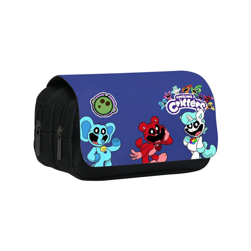 Smiling Critters Kids Pencil Bag With Durable Nylon For School And Travel