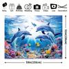 1pc Giant Ocean Dolphin Wall Tapestry, Universal Holiday Decor, Durable Polyester, No Power Needed, Pre-Drilled for Easy Hanging