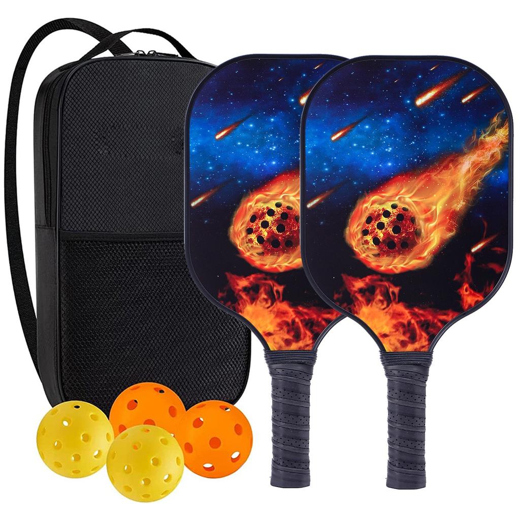 Pickleball-Schläger 2er-Set, Fiberglas-Pickleball-Set mit Pickleball-Schlägern und Tragetasche, Pickleball-Geschenke für Anfänger, Pickleball-Schläger-Set
