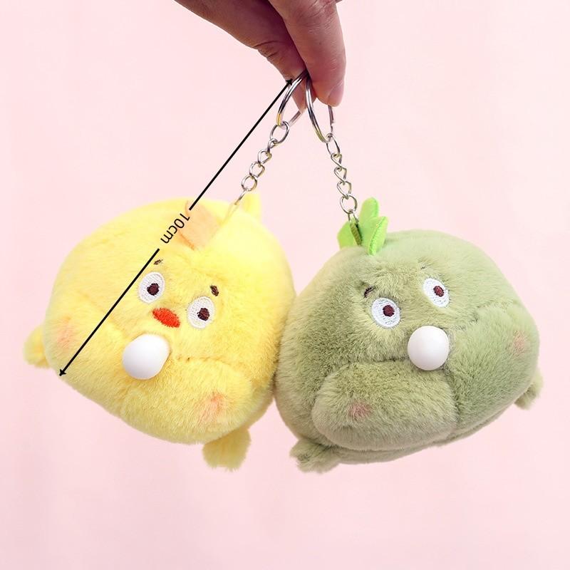 10cm 1Pcs Puffing Bubble Cute Pendant Blowing Bubble Puppy Cute Panda Head Doll Pendant Bag Keychain Plush Toy