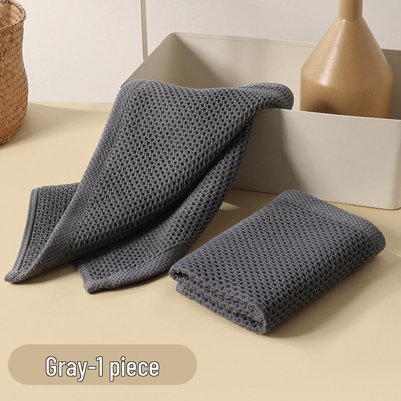 Korean Style Quick-Dry Honeycomb Cotton Towel for Home & Kitchen – Absorbent, Non-Stick Oil, Thickened Dishwashing & Cleaning Cloth