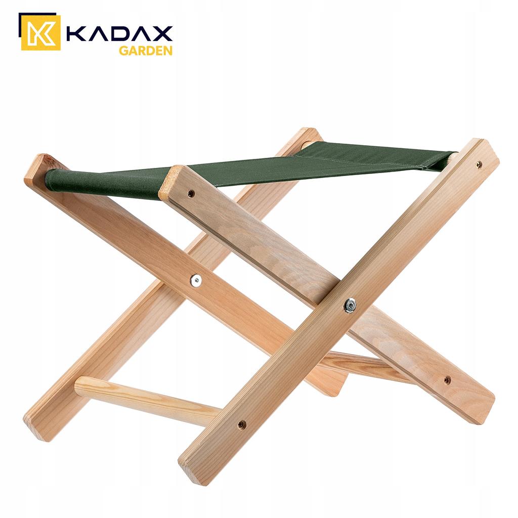 KADAX Taboret Składany Drewniany Podnóżek 40x31cm