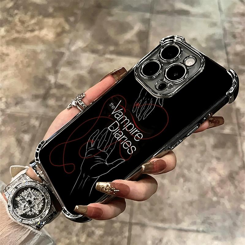 The Vampire Diaries Soft Phone Case For iPhone 15 16 17 Air 14 Pro Max 16E Plus 13 12 Mini Plating Anti-Fall Fundas