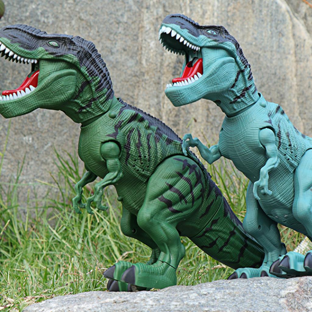 Elektrisches laufendes Ei legendes realistisches Tier Spielzeug Projektion: laufender Tyrannosaurus Rex legt Eier Grün