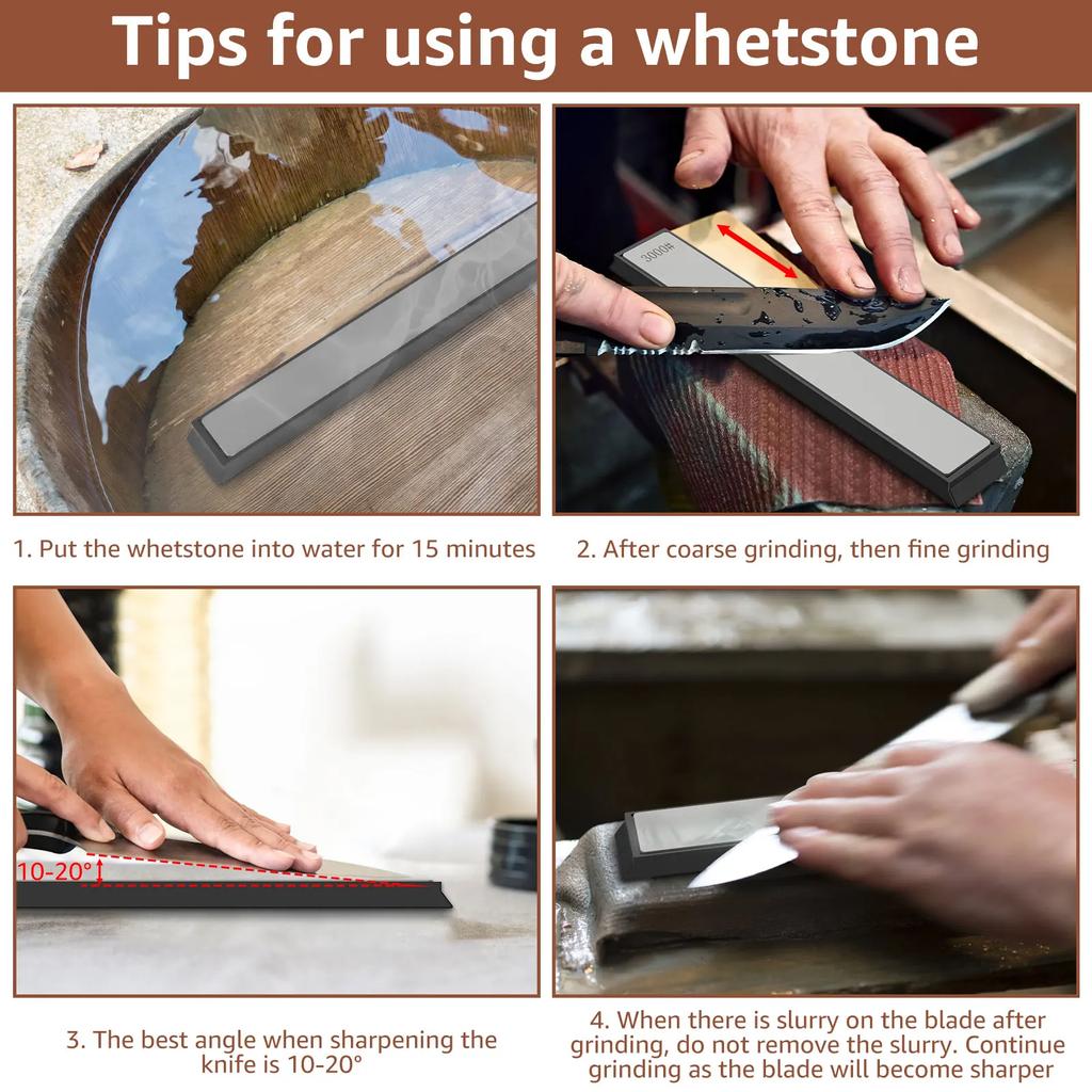 8PCS Diamond Knife Sharpening Stones 100-3000Grit Diamond Whetstones with a Non-Slip Base For RUIXIN PRO RX-008 RX-009