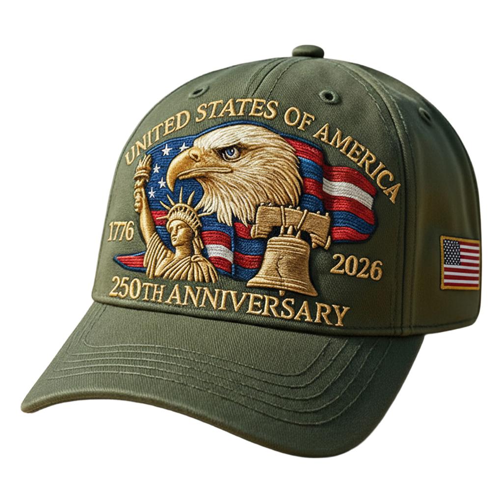 Anniversary American Hat Embroidered Craft Patriotic Theme Adjustable Comfortable Fit