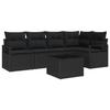 Set de canapé de jardin 6 pièces vidaXL avec coussins en rotin beige, Canapé de jardin 2 places vidaXL avec rangement et 3355062