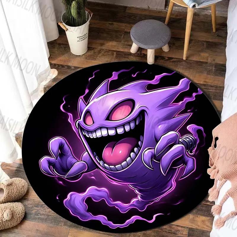  Disney Game Pokémon Gengar Printed Round Mat Bedroom Living Room Sofa Table Carpet Home Decor Cute Horrible Floor Rug