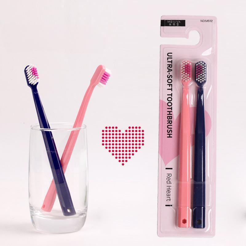 1 Par de Cepillos de Dientes de Pareja en Forma de Corazón Cuidado Dental Adultos Cepillos de Limpieza Parejas Románticas Regalo de Boda Uso Diario