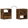 Wall Mounted TV Cabinet with LED Lighting Smoked Oak Finish 41 x 31 x 45 cm