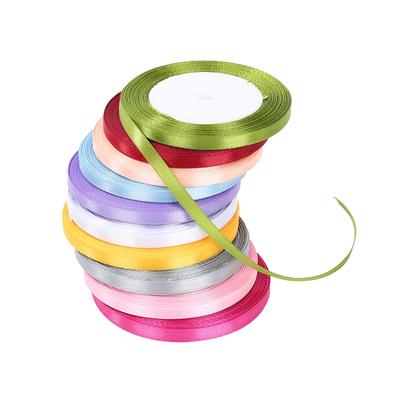 Home Party Supplies Satin Ribbon Reels Double 6mm Faced Sided Multicolor Jewelry Finding 22 Metres Party Party Decoration 1PC Wedding