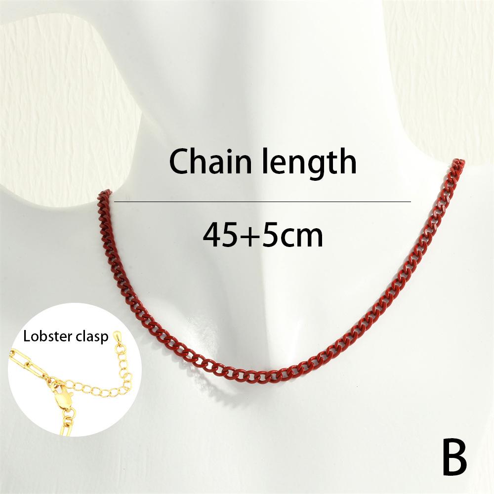 Moderner trendiger Damen-Choker mit farbiger mehrlagiger kubanischer Kette