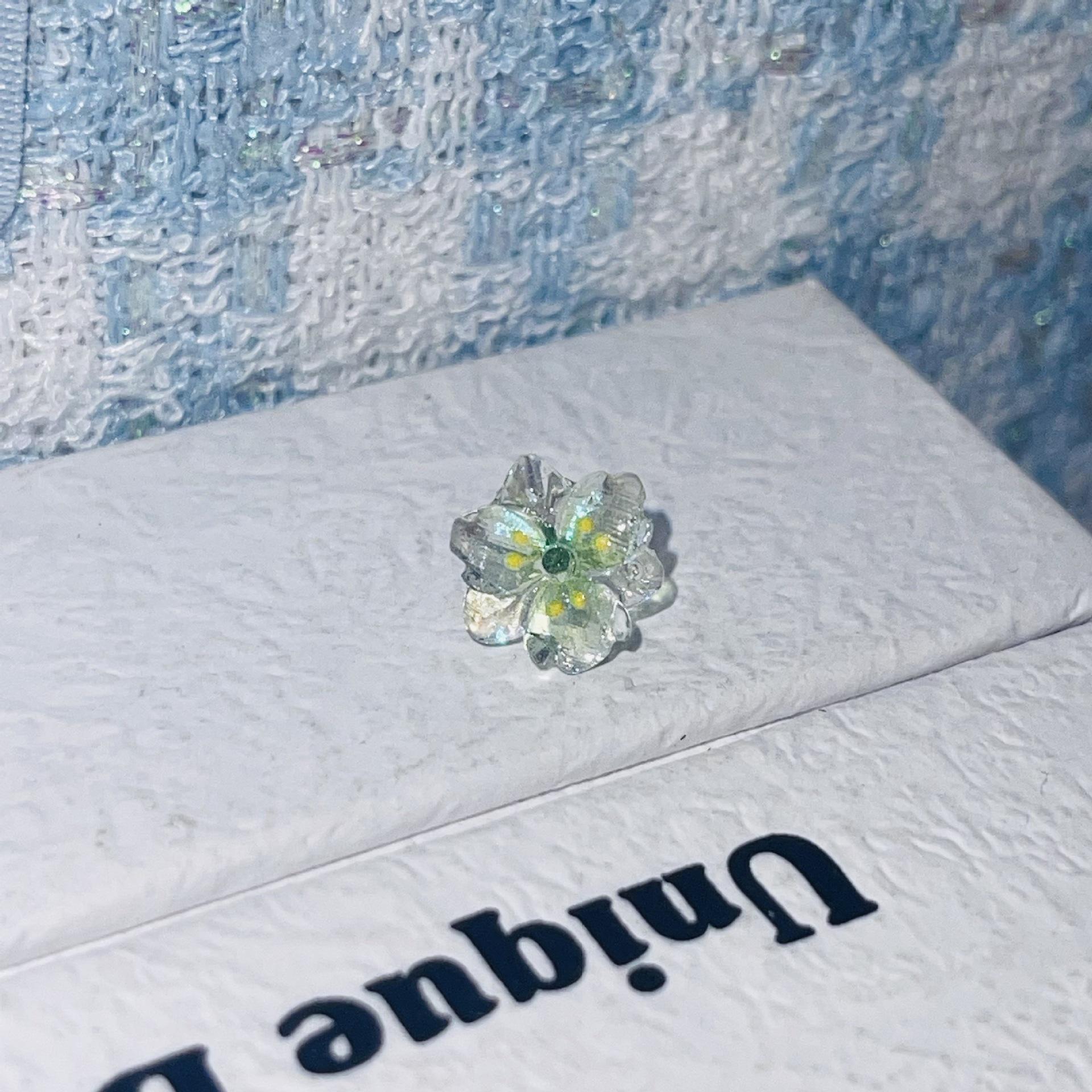 1 шт. Цветные Серьги-Гвоздики со Свежими Цветами для Женщин Бохо Серьга-Цветок с Пятью Лепестками Персональные Ювелирные Аксессуары Подарок зелёный