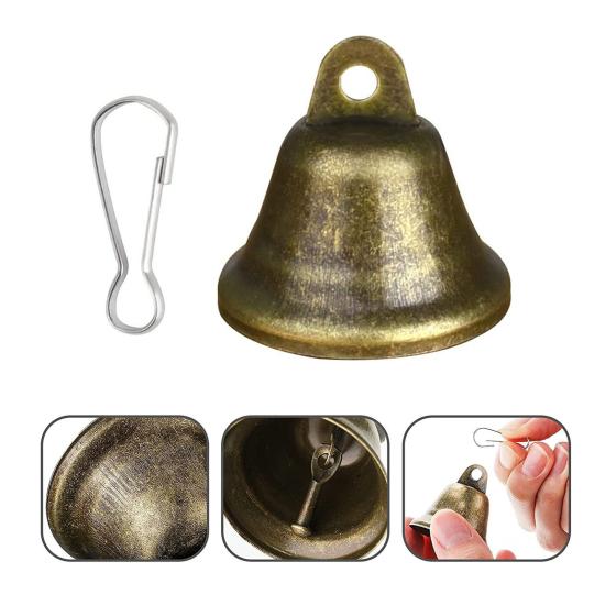 Small Bell Christmas Ornaments Vintage Brass Jingle Bells with Hook for Hanging Wind Chimes Making Home Wedding Christmas Party Decoration