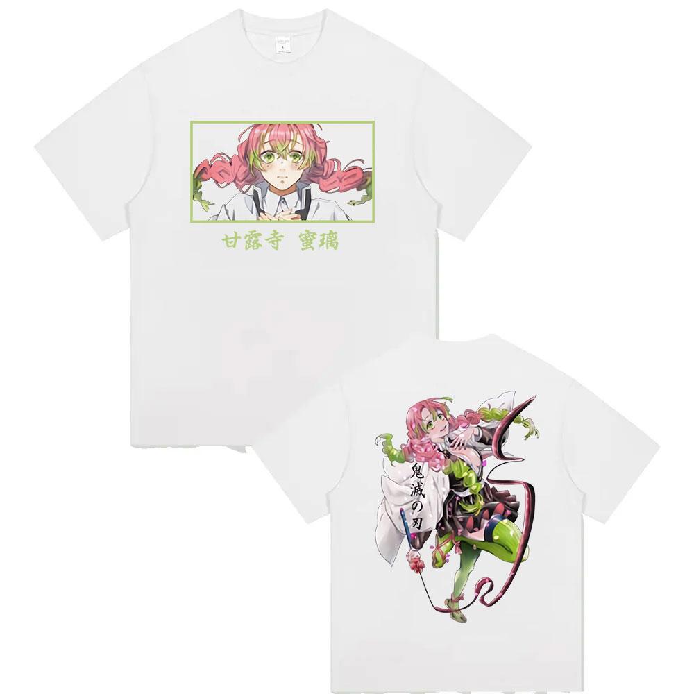 Anime Demon Slayer Kanroji Mitsuri T Shirt Kimetsu No Yaiba Aesthetic Clothing T-shirts Unisex Fashion Oversized Cotton T-shirt