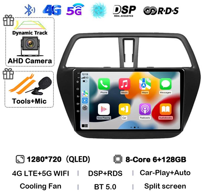 Android 14 Carplay WIFI 4G For Suzuki S-Cross SX4 2014 2015 2016 2017 Auto Car Radio GPS Multimedia Player Stereo Head Unit DSP