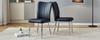 2 Black Modern Dining Chairs, 89 Cm High, PU, Silver-Colored Metal Legs, Available In Multiple Colors, Suitable for Office, Restaurant, Etc.