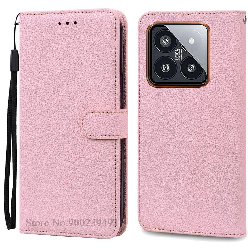 Mi 14 Mi14 Xiaomi14 Pro Case For Xiaomi 14 Case Leather Wallet Flip Case For Xiaomi 14 Pro Cover Coque For Xiaomi Mi 14 Fundas
