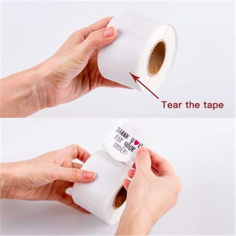 Round label Sticker roll Self Adhesive Gift Paper Sticker Thank You Stickers Sealing Craft