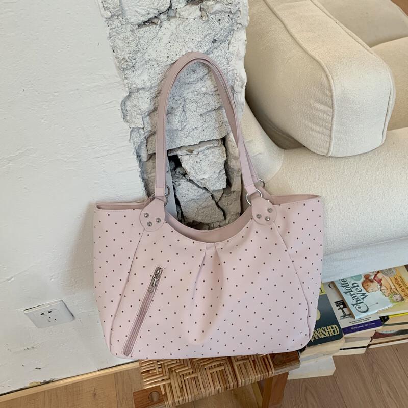 Bolso Tote Grande para Hombro OGAR Estilo Coreano de Mujer con Estrellas y Lunares