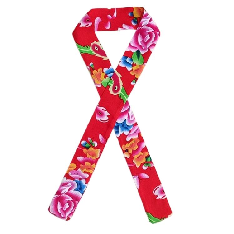 

Creative Headband Floral Ribbon New Year Funny Skinny Scarf Fun Long Scarf червоний