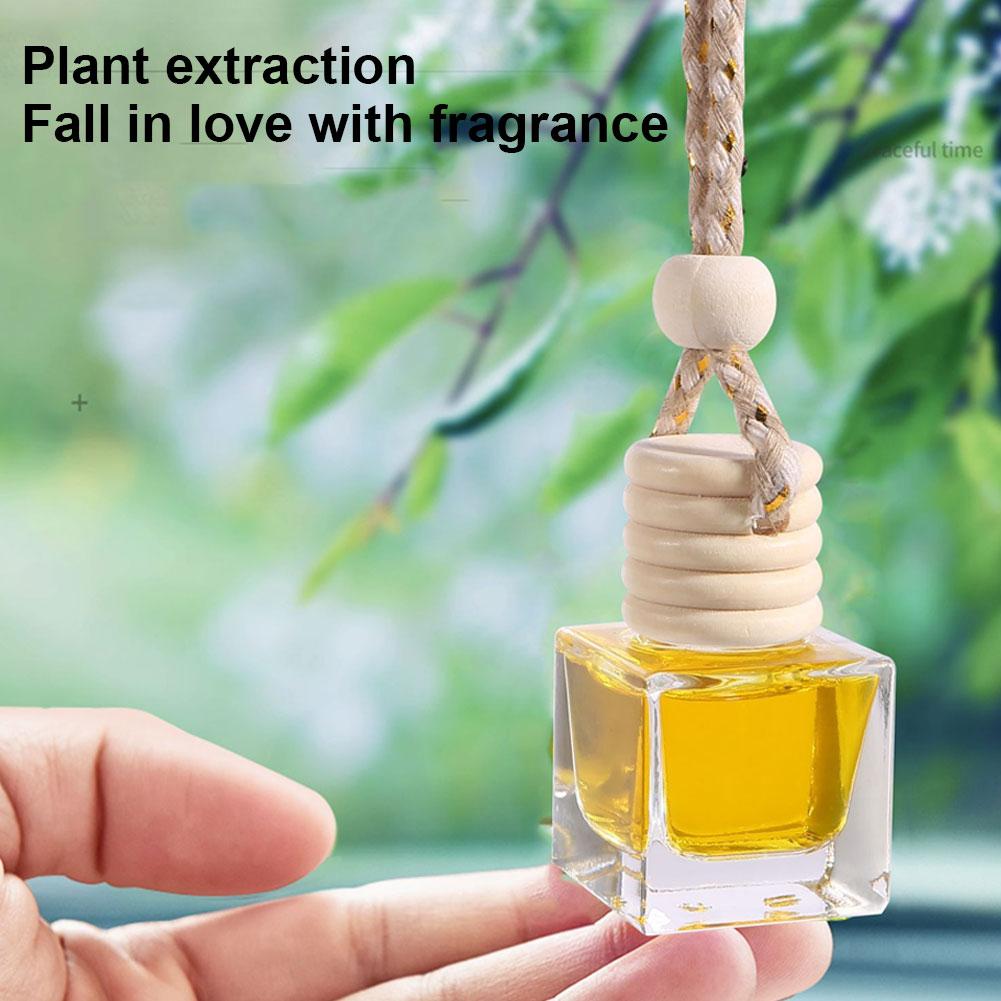 Hanging Car Air Freshener Auto Interior Decoration 8ml Oil Diffuser Perfume Aromatherapy Pendant Glass Bottle Fragrance Ornament