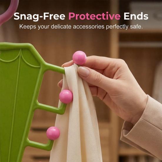V-Shaped Hanging Rack with 10 Hooks Double Sided Hanger 360° Swivel Hook Closet