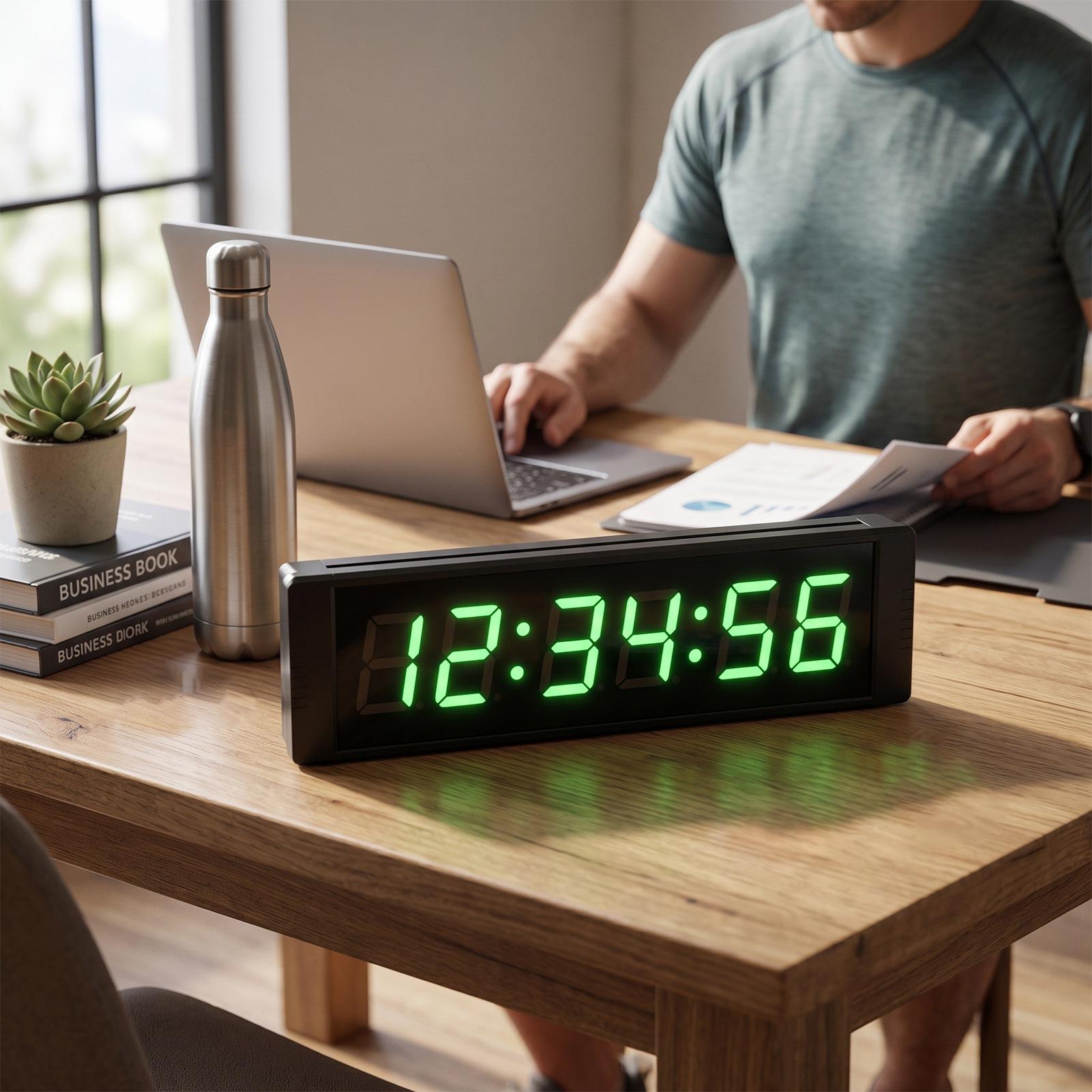 Chronomètre de compétition LED verte, 6 chiffres de 1,5 pouce