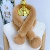 Scarf Women's Autumn and Winter New Fur Rabbit Plush Thickened Warm Scarf Solid Color Hairball Cross Student Children