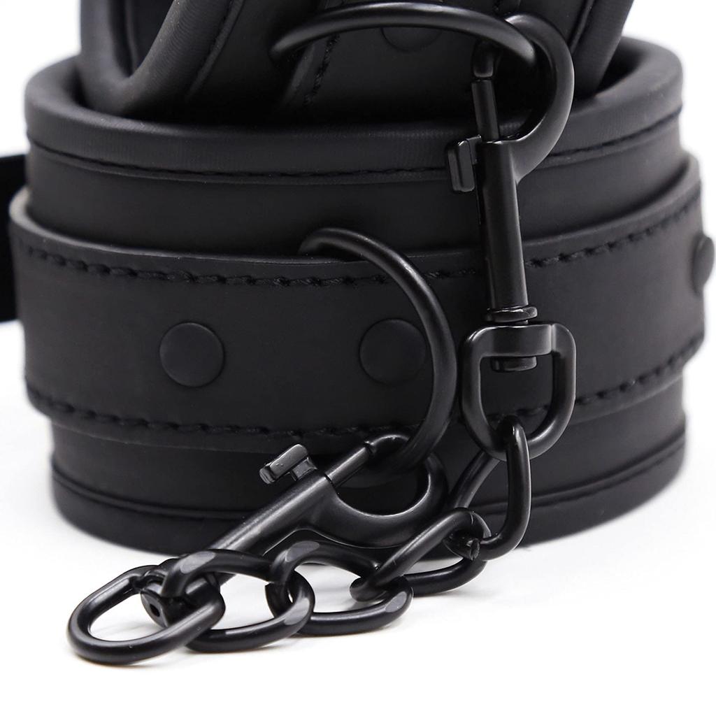 Emoi Handcuffs and Leg Cuffs Leg Adult Role SM PU Enamel Bundled SM Adult Adjustable Pin Unisex Set, Restraints, Durable, Painless, Sponge-Made Cuffs,