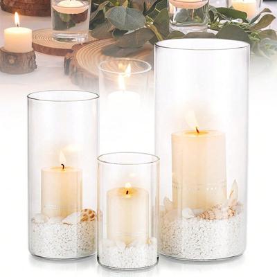 1 st/550 ml/350 ml/250 ml Stor kapacitet Bröllopsglas Ljusstake Rak tub Glasvas Matsalsbord Ljusdekoration Konst