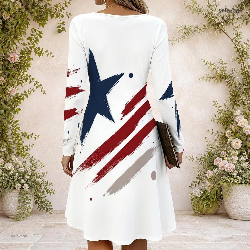 Women Cross V Neck Long Sleeve Dress Pink Heart Floral Print Irregular Hem Dress