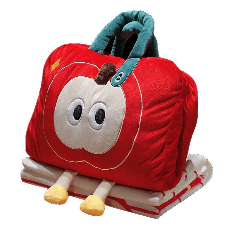Apple Plush Throw Blanket Pillow Multiuse Bed Couch Decor For Women